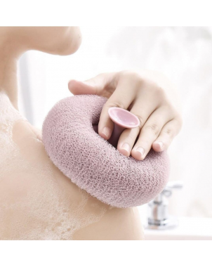 Eponge de Bain Exfoliante Ronde Douche Ultra Douce pour le Bain et Soins du Corps