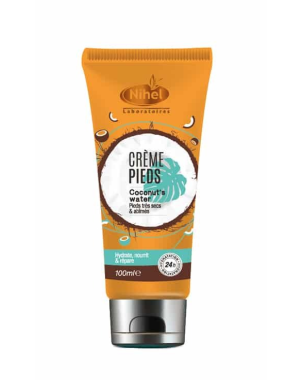 Nihel Crème Pieds 100ml Extrait de Noix de Coco Crème Hydratante Réparatrice pour les Pieds