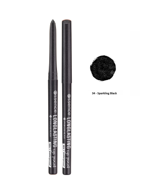Essence Crayon Long Lasting Eyeliner 34 Sparkling Black Crayon Yeux Waterproof