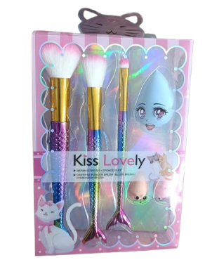 Kiss Lovely Mermaid Pinceaux avec Eponges Beauty Blender