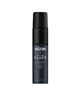 AGIVA Hair Styling Spray Glued Extra Strong 01 Black 400ml Spray Coiffant Noir Tenue Extra Forte et Brillance