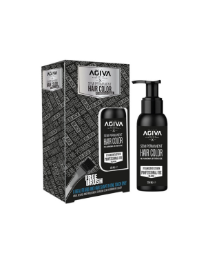 AGIVA Semi Permanent Colour Black 125ml Coloration Barbe et Cheveux pour Homme