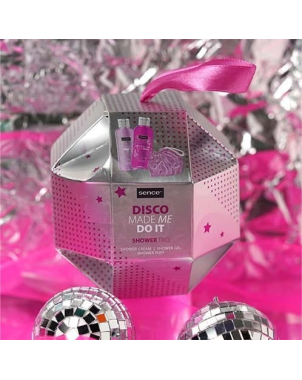 Sence Coffret Shower Trio Disco Made Me Do It 3pcs : Gel Douche 50ml + Crème de Douche 50ml + Eponge Corporelle