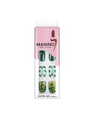 Manino Faux Ongles Mains Press On Colorés avec Relief 30pcs