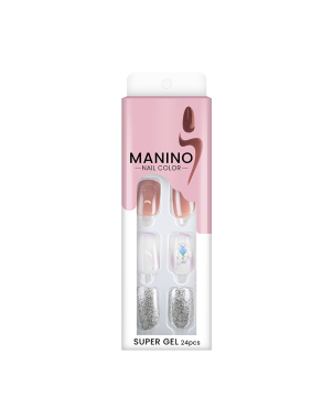 Manino Faux Ongles Mains Press On Colorés avec Relief 30pcs