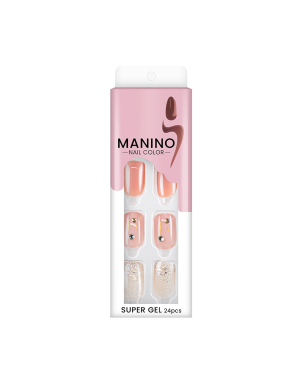 Manino Faux Ongles Mains Press On Colorés avec Relief 30pcs