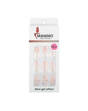 Manino Faux Ongles Mains Press On Forme Amandes avec Effet 30pcs