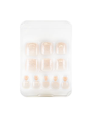 Manino Faux Ongles Pieds Press On Orteils Colorés avec Diamond 24pcs