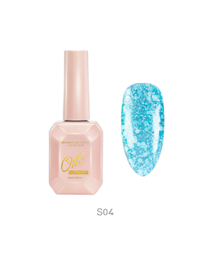 Otto Snow Gel S04 12ml Vernis Permanent Pailleté Motif de Neige Gel Colorée Finition Professionnelle
